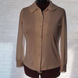 Elegant Cream Button-Up Blouse